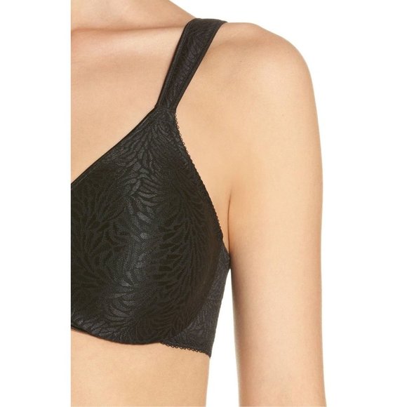 WACOAL Jacquard Non-padded Seamless Underwire Bra #855367 Black 40D NEW - Picture 4 of 9